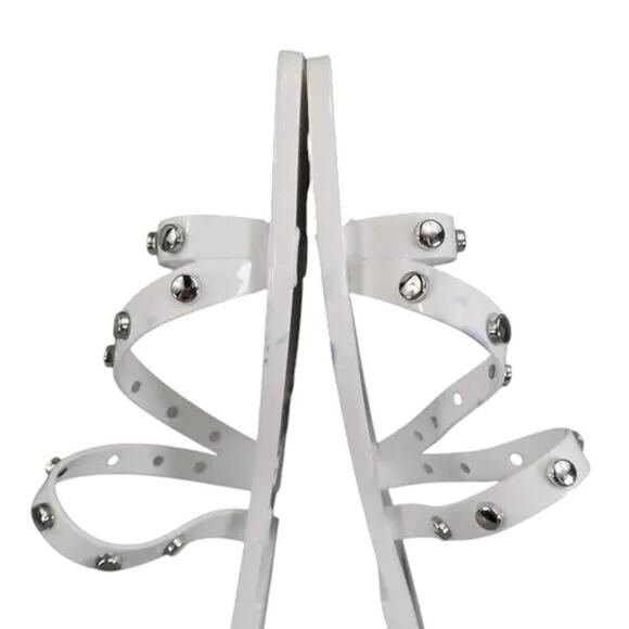 Dolce Vita Shoes Womens 6 Sandals Jelly Slides Casual Stud Flats White Shelly - Picture 10 of 12